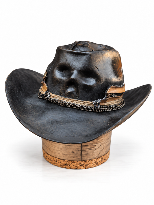 Double Skull Hat – Vintage Leather Efect