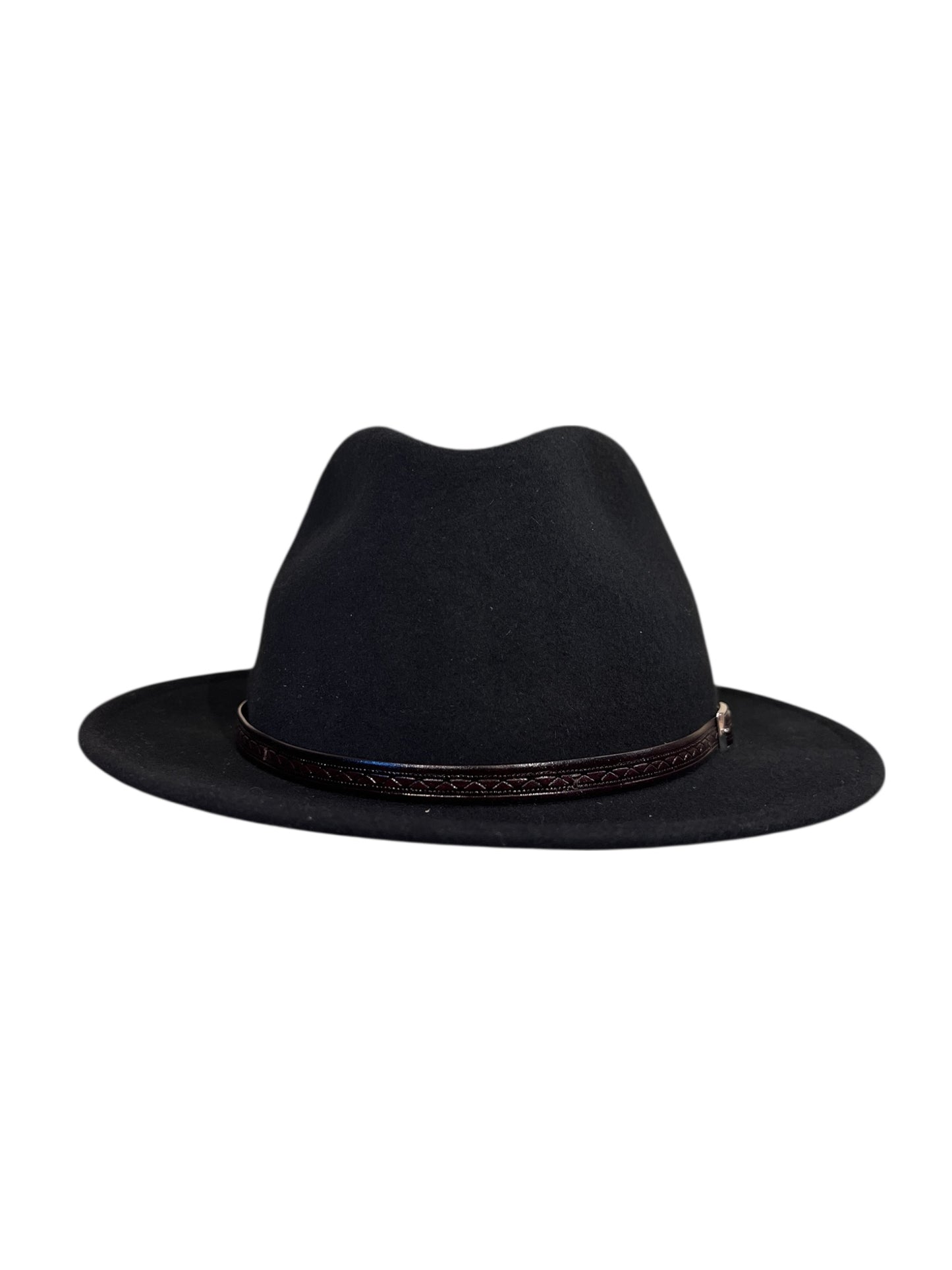 Classic Teardrop Fedora Hat –  Black Indiana Jones Wool Felt Hat – Trekking Waterproof and Flexible