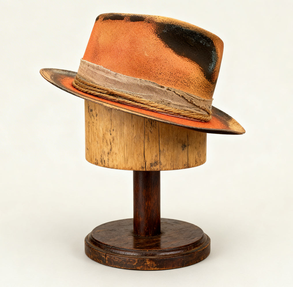 The Sun Lord – Pink Custom Hand-Painted Fedora Hat