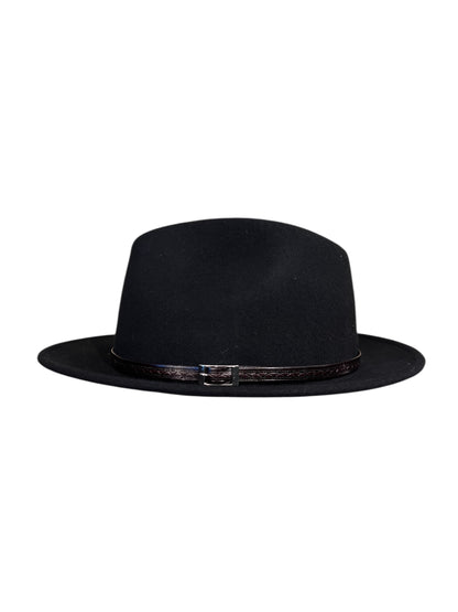 Classic Teardrop Fedora Hat –  Black Indiana Jones Wool Felt Hat – Trekking Waterproof and Flexible