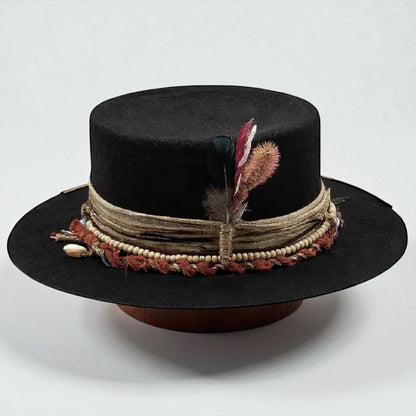 Fantastic – Black Wool Felt Bolero Hat – Boho Chic