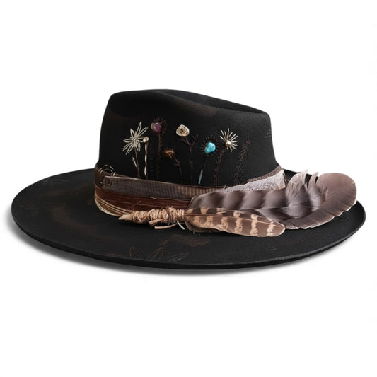 “Flowers of Ophelia” – Boho Wool Felt Hat