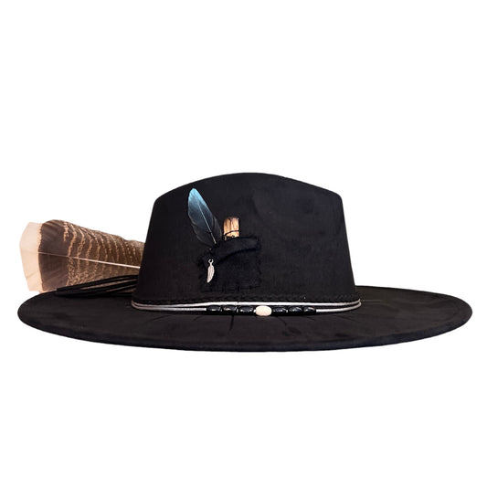 Spíritu Luz – Wide Brim Suede Fedora Hat