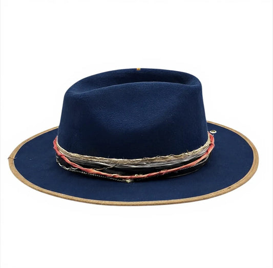 “Solstice” Elegant Felt Hat - Western Crown – handmade wool felt cowboy hat by artisan Ruby Cantero, detail view 4 | Pokijomba Hats