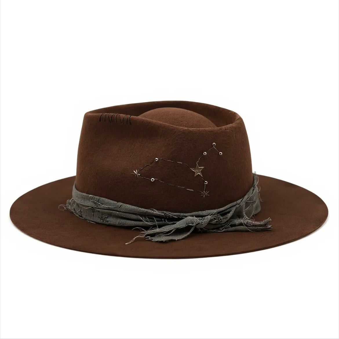 Horoscop Wool Felt Fedora – Star Constellation Design – LEO