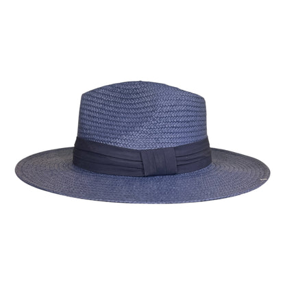 POKIS — Navy Wide Brim Summer Straw Hat