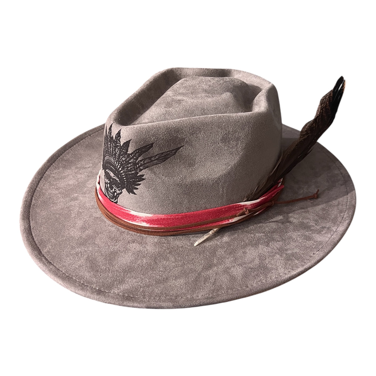 The Sentinel – Wide Brim Suede Fedora Hat in Soft Grey