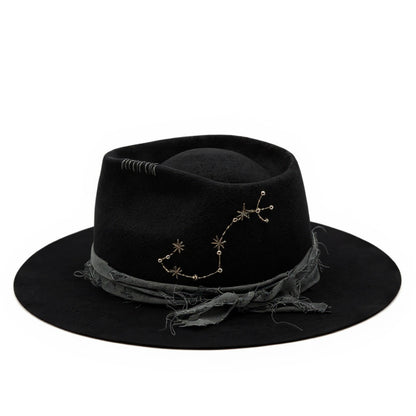 Horoscop Wool Felt Fedora – Star Constellation Design – 
SCORPIO