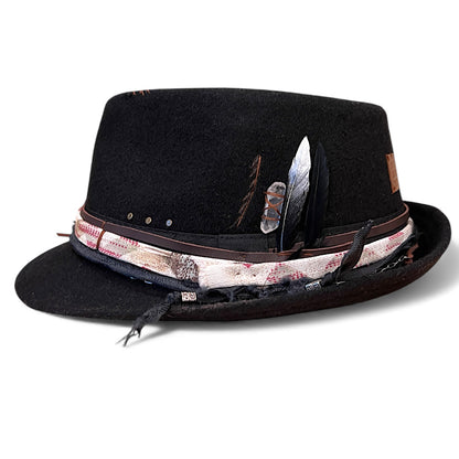 Boho Rock Style Wool Fedora Hat – Short Brim Collection