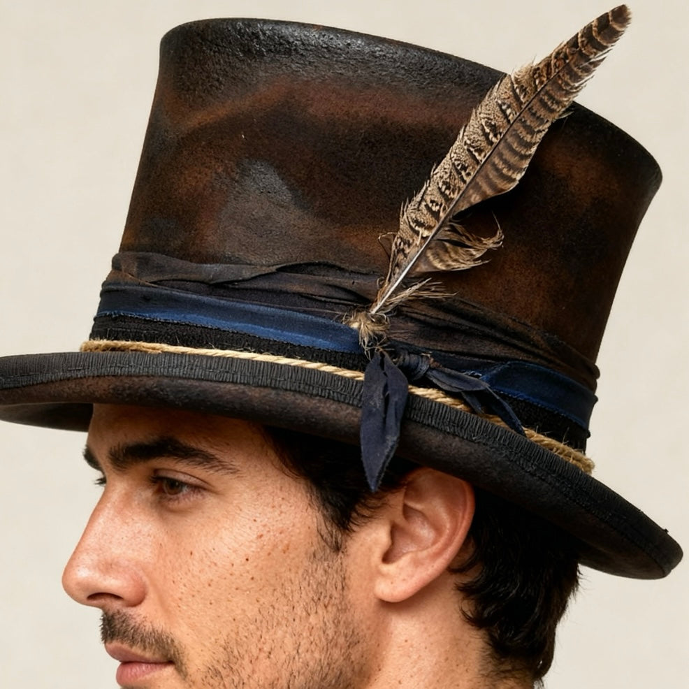 Edgy Distressed Top Hat – Billy the Kid Inspired