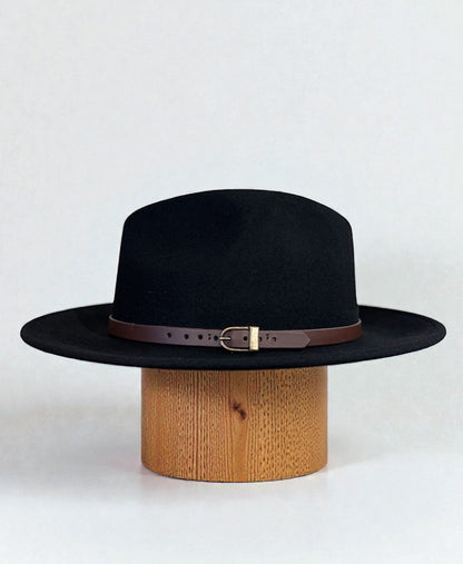 Classic Teardrop Fedora Hat – Foldable, Waterproof & Flexible Indiana Jones Wool Felt Hat in Black