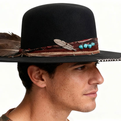 The Apache Hat  – Bohemian Open Crown Wool Felt Hat