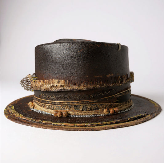 Rare Vintage Skull Hat – Dark Ilaj – Leather Effect Style Hat · Handcrafted