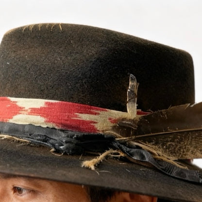 The Arizona – Rock Boho Style – “Llengua Mallorquina” Ribbon – Felt Fedora Hat