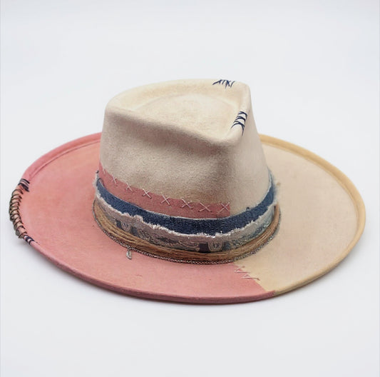 Hawái Felt Hat | Handmade Wool Fedora with Boho Details | Unisex Artisan Hat