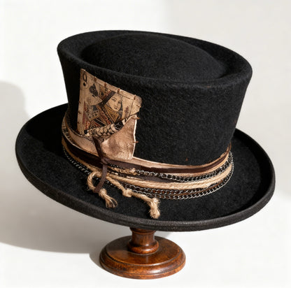 The Dorian in Black – Vintage Wool Felt Top Hat