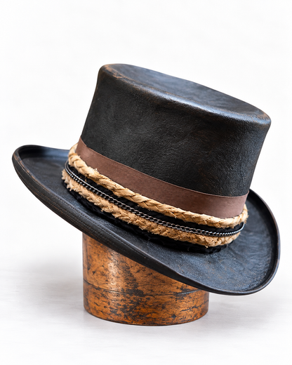 Lady Rebel – Leather-Effect Top Hat