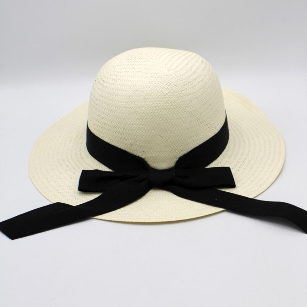 The Saint-Tropez — Wide Brim Cream Straw Hat |… – handcrafted straw hat made in Italy, detail view 8 | Pokijomba Hats