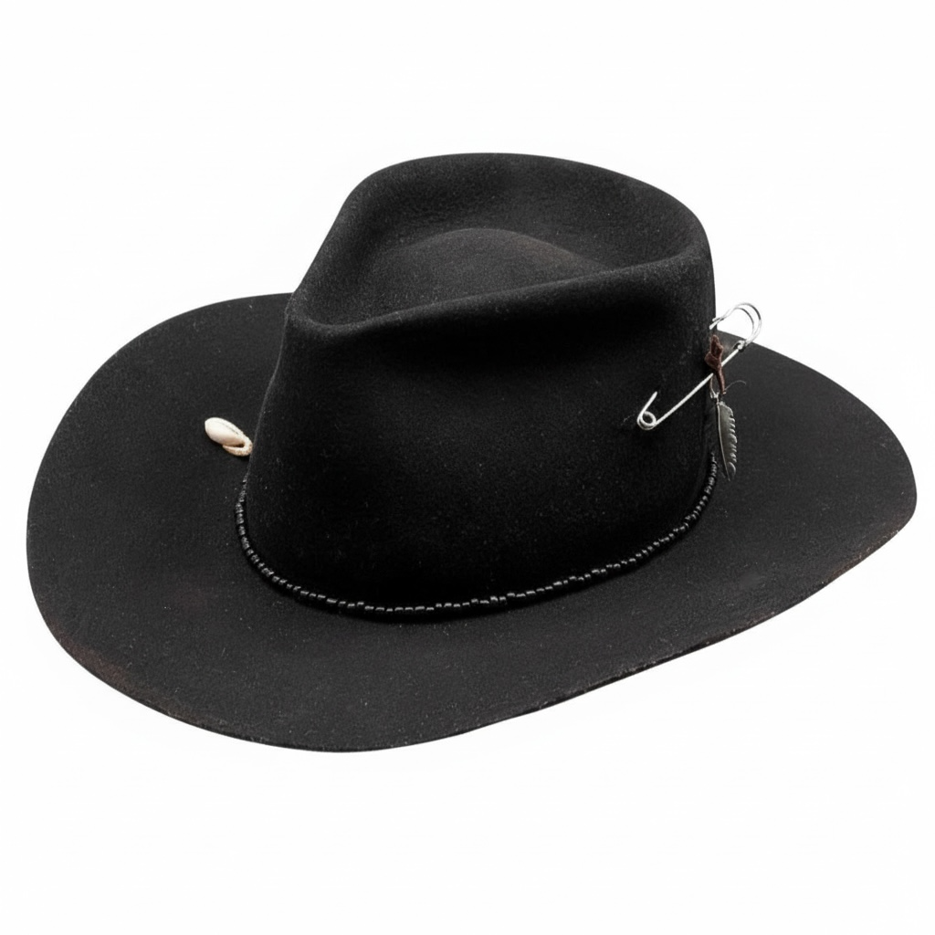Black Wool Felt Rodeo Hat – Western Cowboy Style