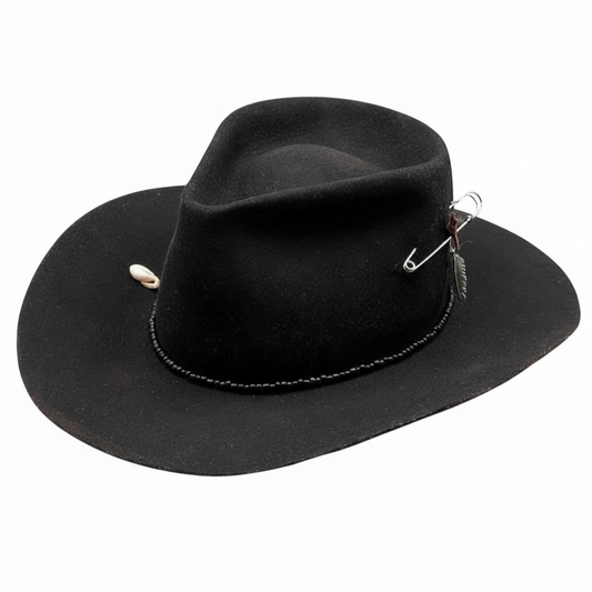 Black Wool Felt Rodeo Hat – Western Cowboy Style