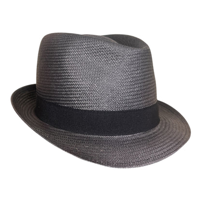 POKIS — Black Summer Straw Trilby Hat