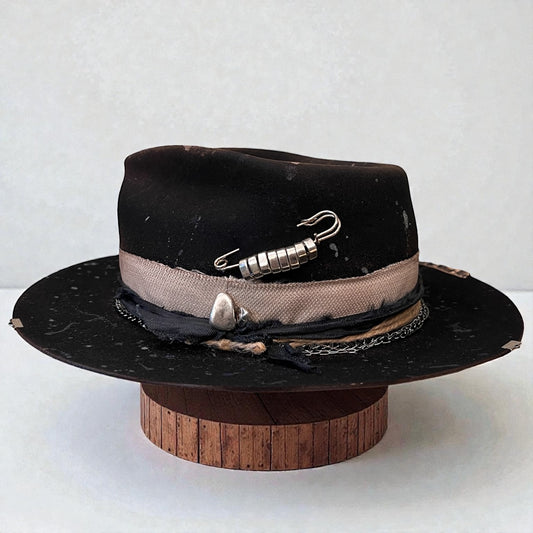 Glitter Ashes - Wool Felt Hat – Hand painted & Twisted Crown