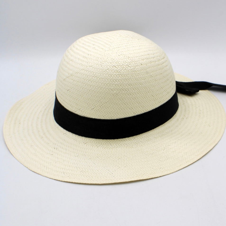 The Saint-Tropez — Wide Brim Cream Straw Hat |… – handcrafted straw hat made in Italy, detail view 9 | Pokijomba Hats