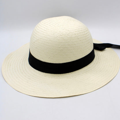 The Saint-Tropez — Wide Brim Cream Straw Hat |… – handcrafted straw hat made in Italy, detail view 9 | Pokijomba Hats