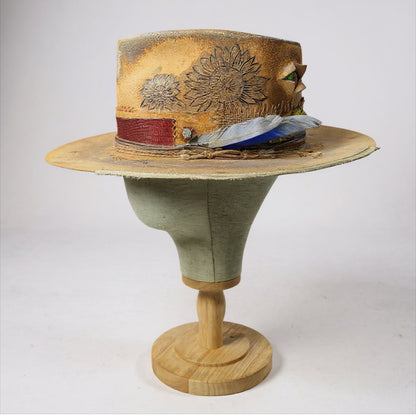 Rare Vintage Felt Hat – Sunflower Bloom – The Burning Man Hat