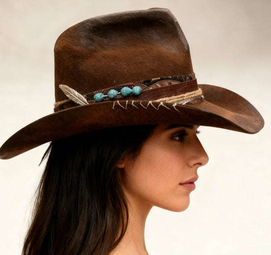 The Apache Western Hat– Bohemian High Crown Wool Felt Hat