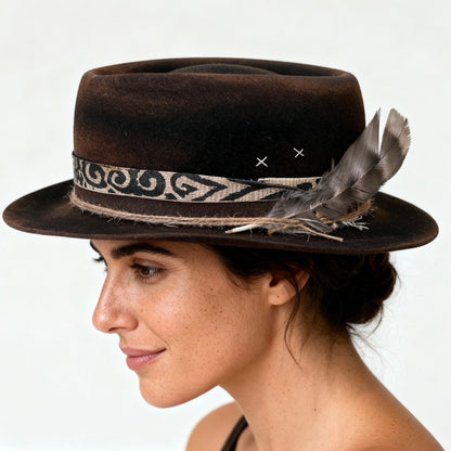 Porkpie Style – Black Bohemian Felt Hat