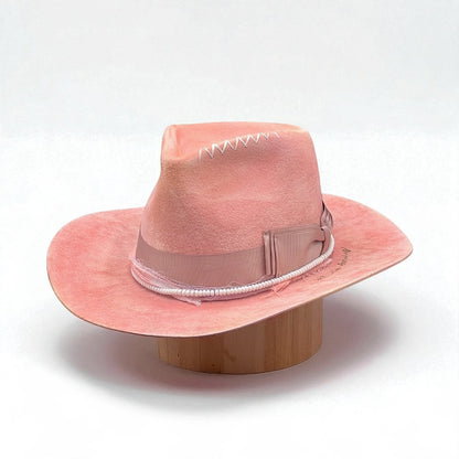The Cotton Candy – Romantic Western Felt Hat – Handmade Boho Cowboy Hat