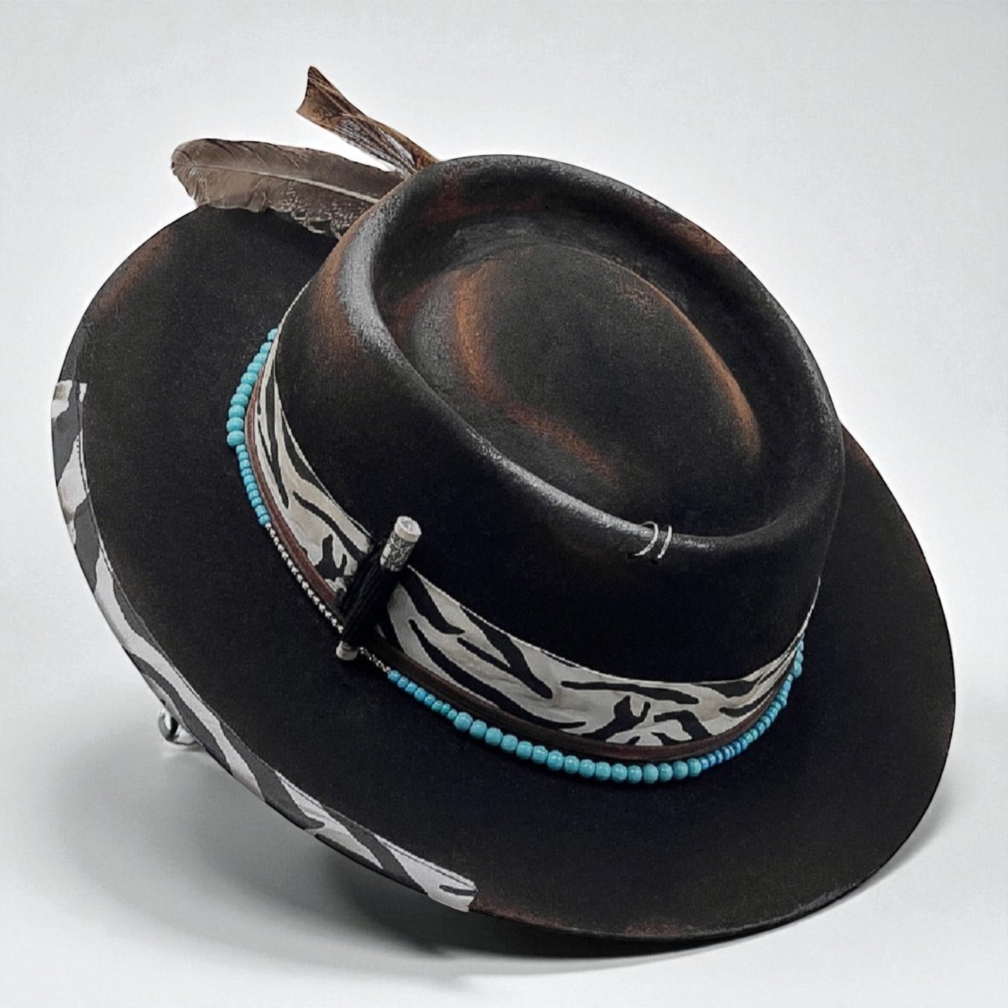 La Brujería Rare Vintage Felt Hat – Handmade Round Crown Rock Boho Style