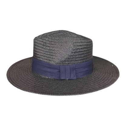 POKIS — Black Wide Brim Summer Straw Hat