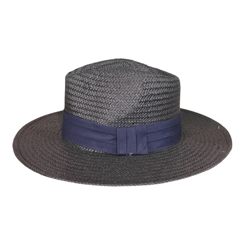 POKIS — Black Wide Brim Summer Straw Hat
