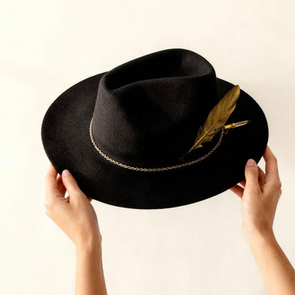 Golden Western Hat Edition – Elegant Black Cowboy Hat