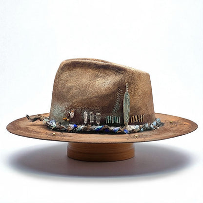 Flowers – Mystic Amulet Felt Hat – Handmade Bohemian Vintage Style