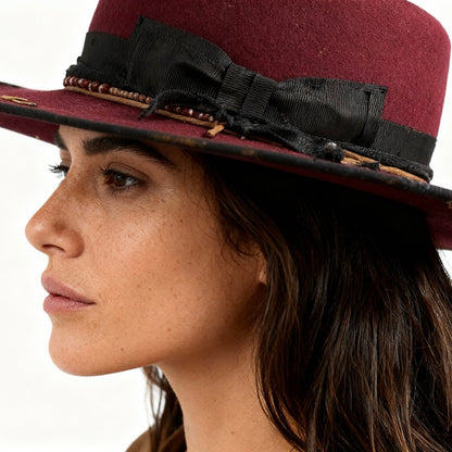 Chloe – Round Crown Wool Felt Hat