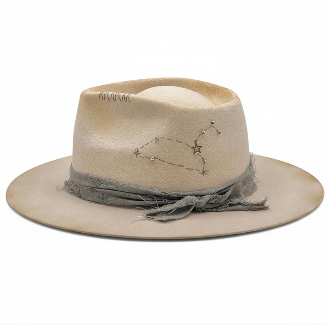 Horoscop Wool Felt Fedora – Star Constellation Design – LEO