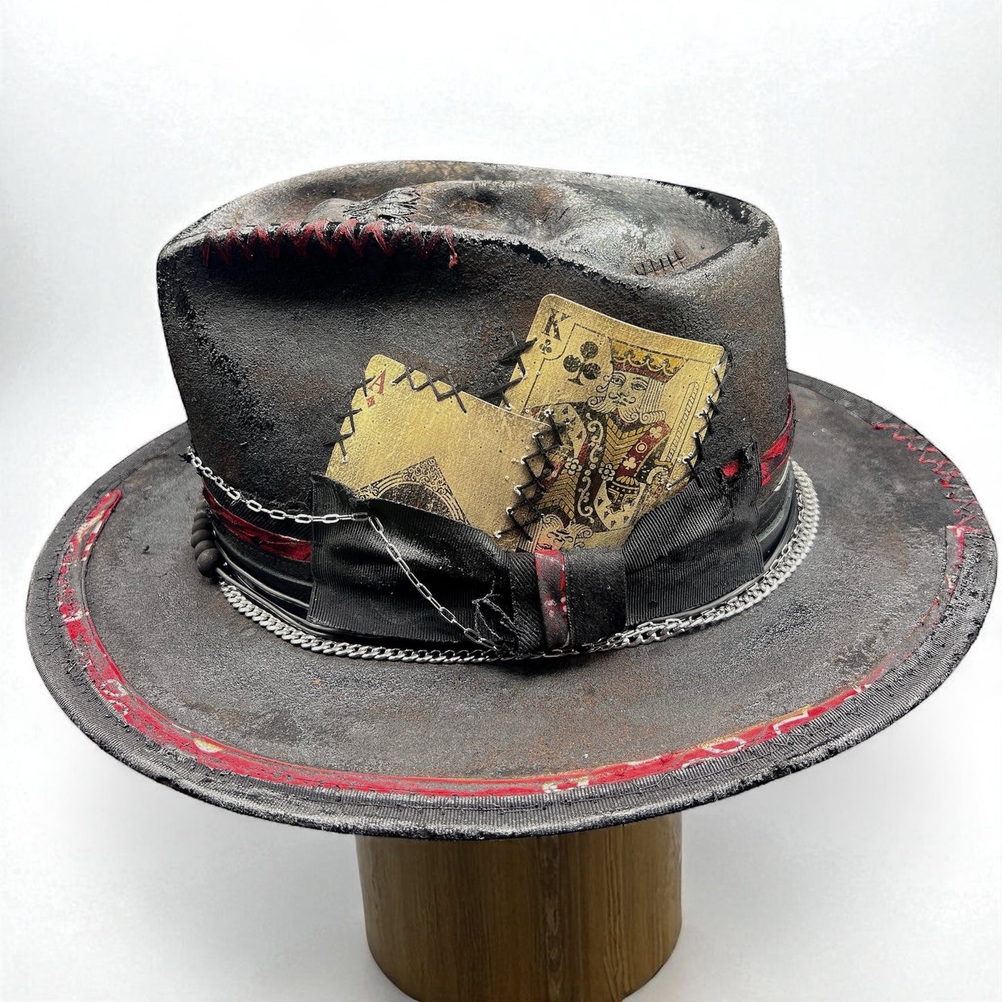 Rare Vintage Skull Hat – Amager – Leather Effect Felt Hat