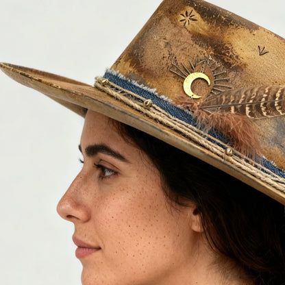 Gracias Vida Bohemian Round Crown Felt Hat – Stylish Handmade Hat