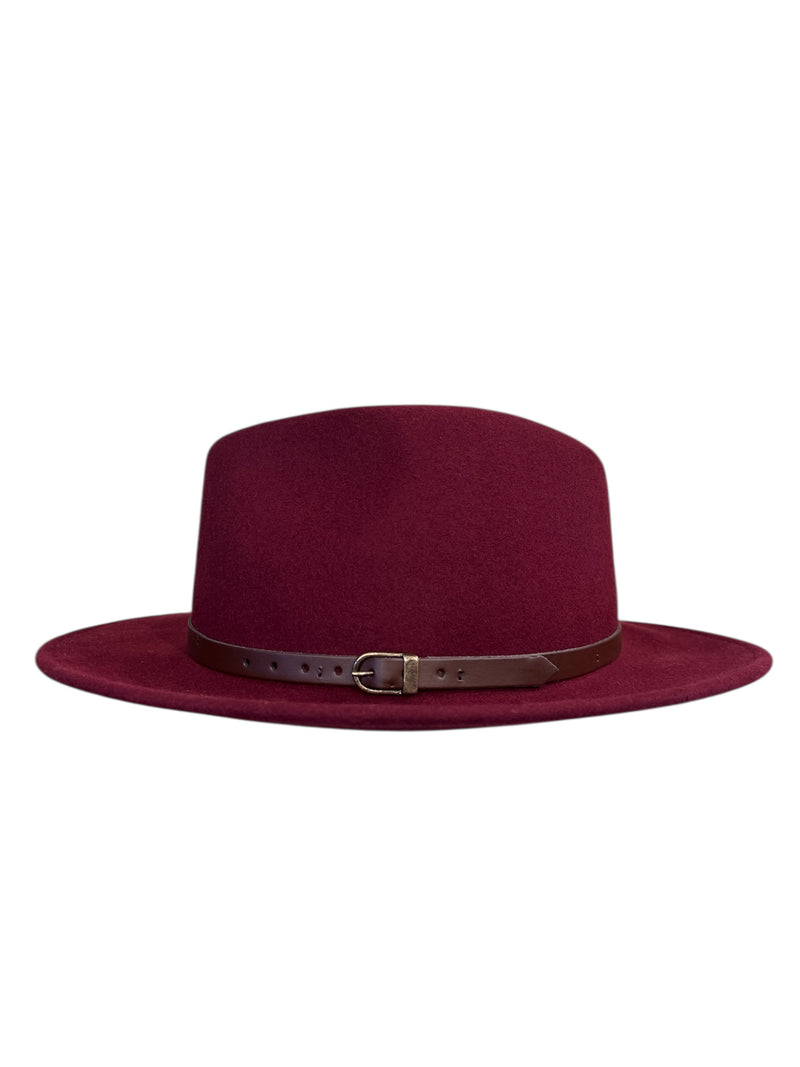 POKIS – Classic Teardrop Fedora Hat – Foldable, Wool Felt Hat in Burgundy