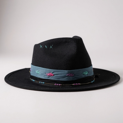 Delirio – Black Wool Felt Fedora Hat
