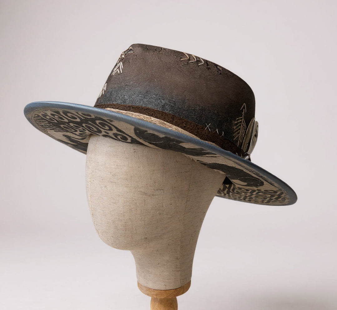 Silver Ocean – Handcrafted Ethnic Statement Fedora