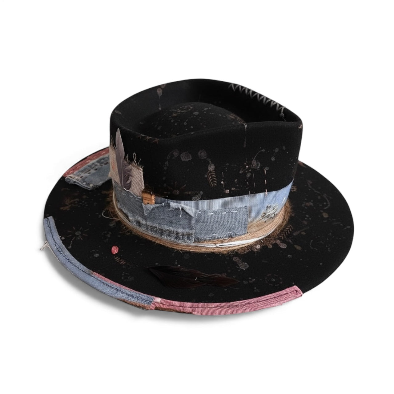 Rare Vintage Style Wool Felt Hat – Out Of The Ordinary – Hand-Painted Artistic Hat