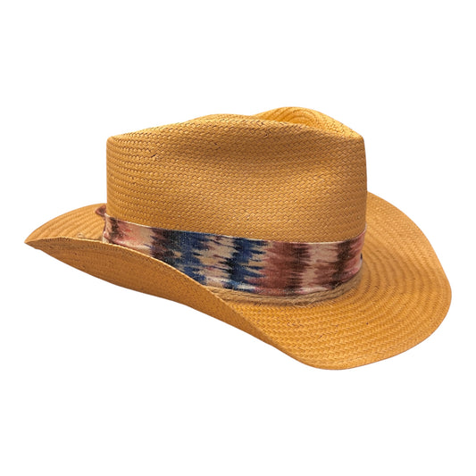 The Saltwind Hat in Dune – Handmade Shantung Cowboy Hat with Ikat Band
