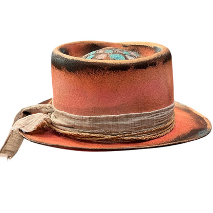 The Sun Lord – Pink Custom Hand-Painted Fedora Hat