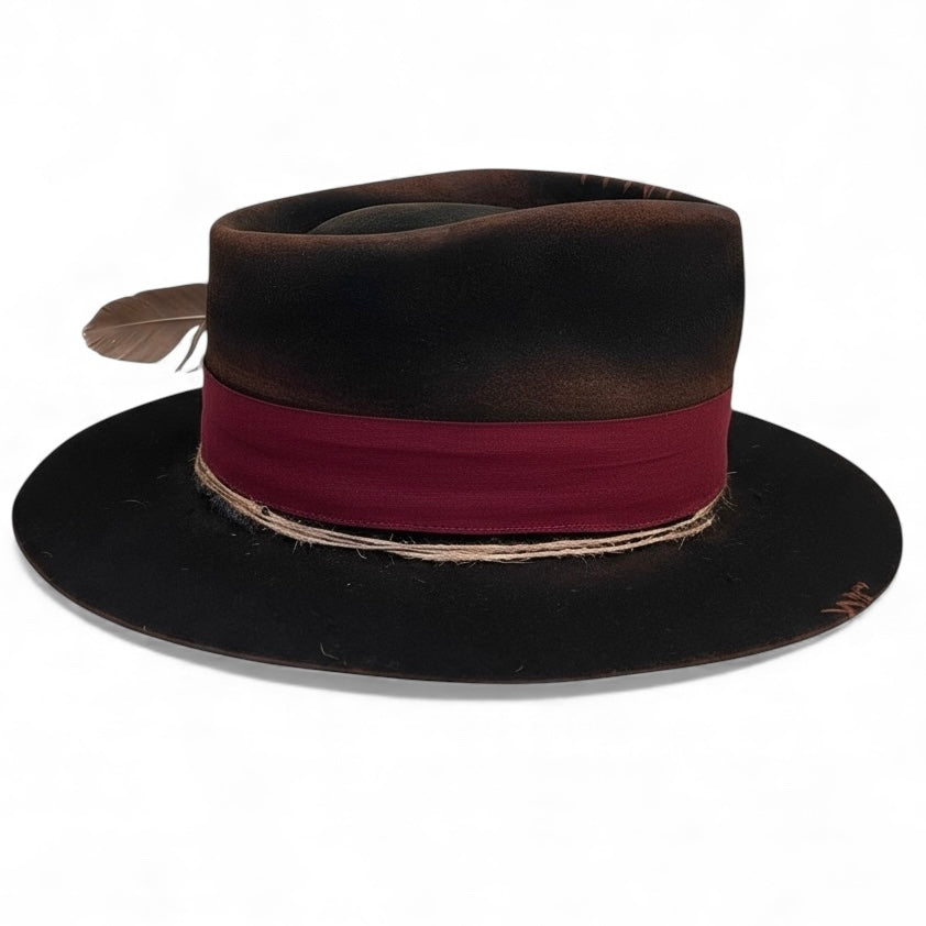 The Arizona Burgundy – Ethnic Bohemian Style Felt Fedora Hat
