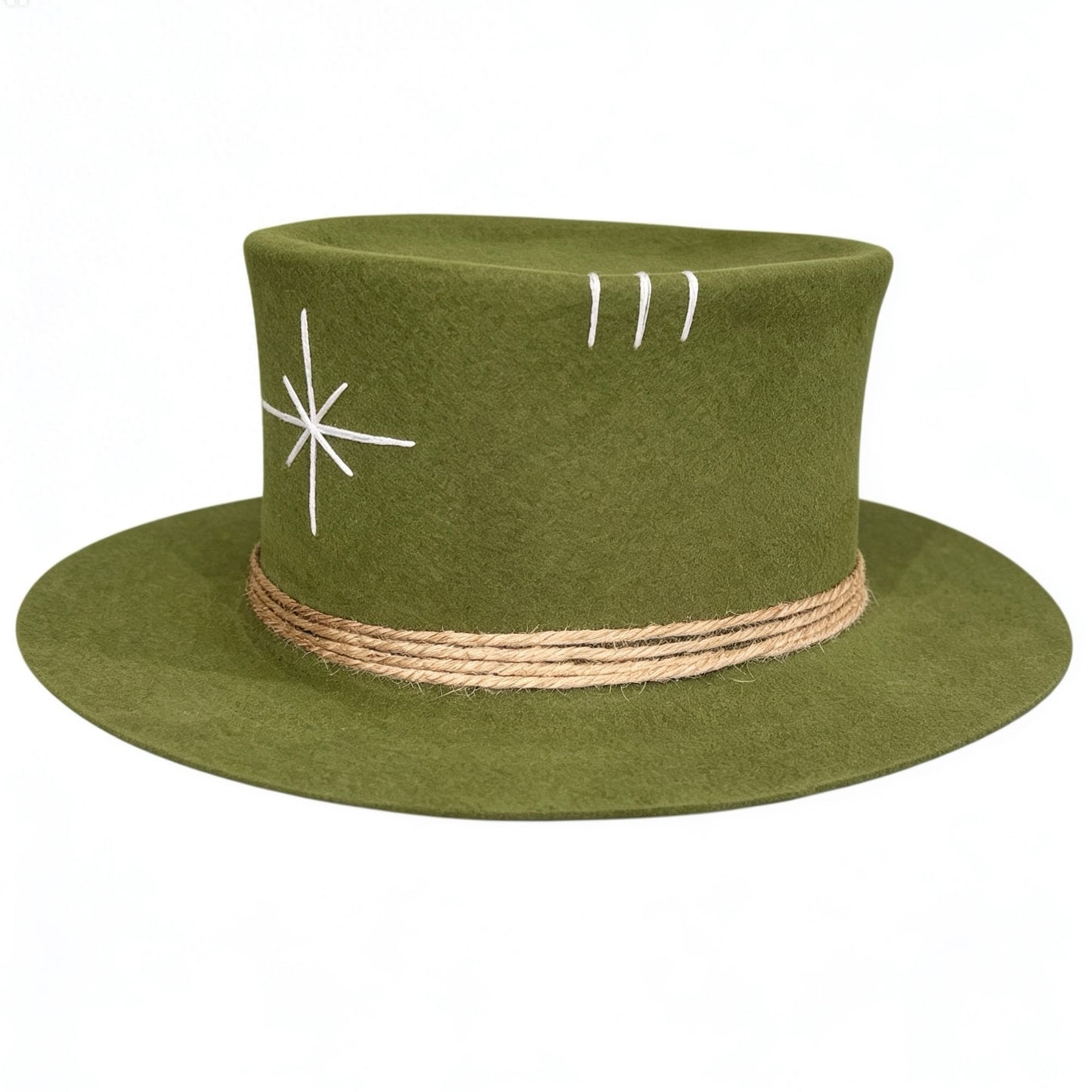 Tulum – Wool Felt Top Hat in Green