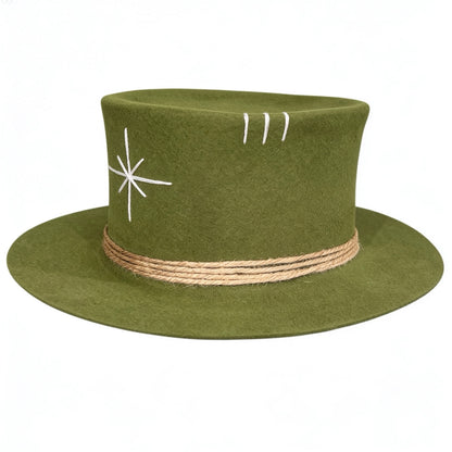 Tulum – Wool Felt Top Hat in Green